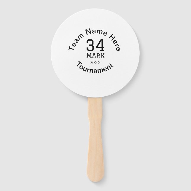 Abanico Nombre del equipo aquí añadir nombre torneo año te (Anverso)