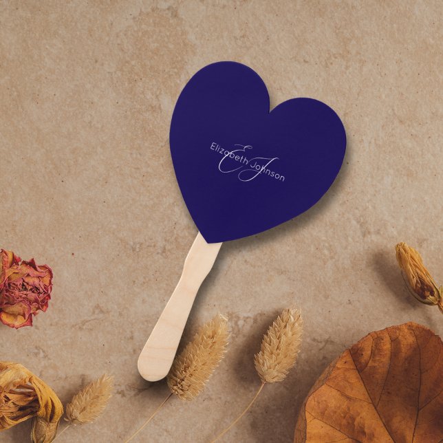 Abanico nombre minimalista clásico azul y blanco personali (Subido por el creador)