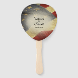 Abanico Nombres y fecha de la bandera estadounidense con p