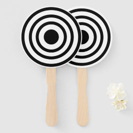 Abanico Novedad Círculos de toros blancos y negros