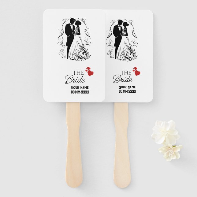 Abanico Novia personalizado: Mantén A Tus Invitados En Gua (Anverso y reverso)