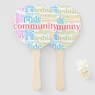 Abanico nube de palabras de la comunidad arcoíris LGBTQ+ d