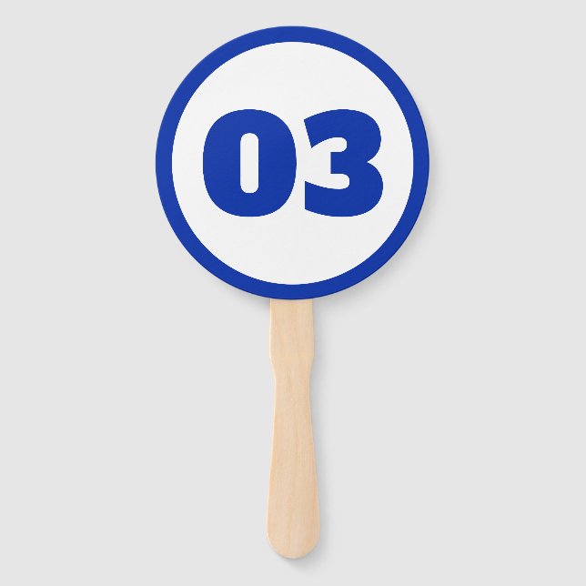 Abanico número de personalizado azul (Anverso)