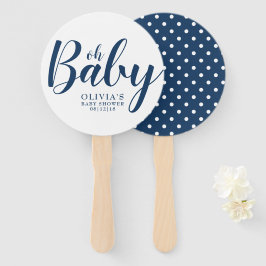 Abanico Oh Baby - Navy Blue Polka Dot Baby Shower