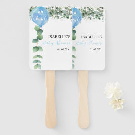 Abanico Oh Boy globo verde eucalipto bebé ducha