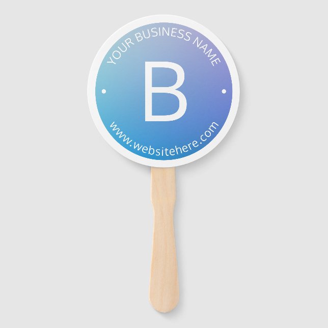 Abanico Ombre de desvanecimiento azul y púrpura con texto  (Anverso)