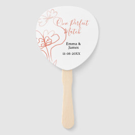 Abanico One Perfect match terracotta wedding couple name f