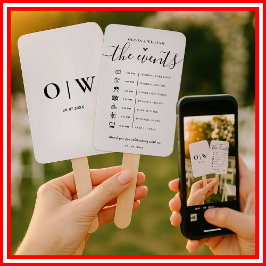 Abanico Orden de eventos Programa de Boda Elegante