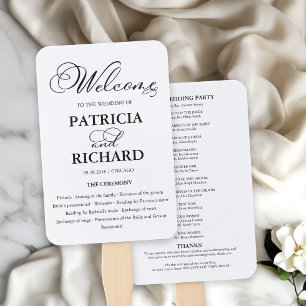Abanico Orden de Servicio de la Ceremonia de Boda Programa