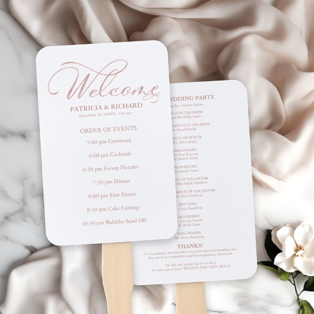 Abanico Orden de Servicio de la Ceremonia de Boda Programa (Subido por el creador)