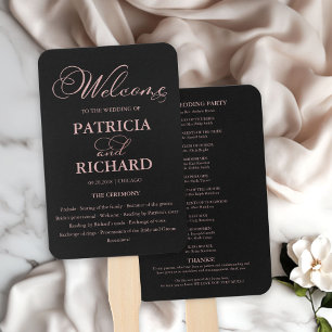 Abanico Orden de Servicio de la Ceremonia de Boda Programa