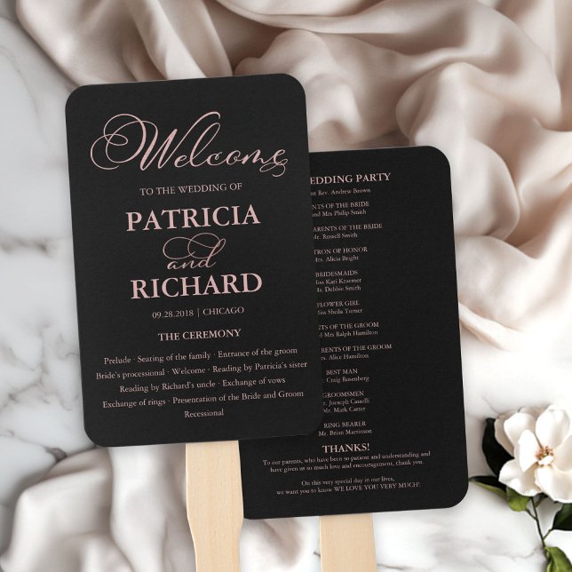 Abanico Orden de Servicio de la Ceremonia de Boda Programa (Subido por el creador)