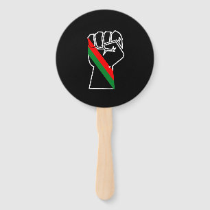 Abanico orgullo negro bandera panafricana roja verde puño