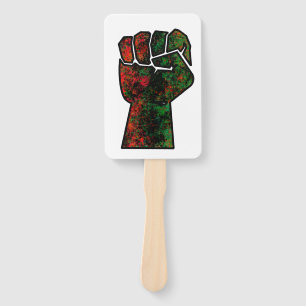 Abanico orgullo negro bandera panafricana roja verde puño