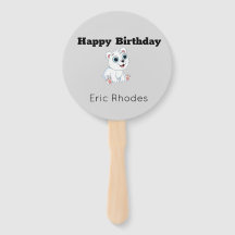 Oso polar blanco lindo en cumpleaños gris