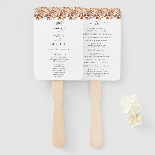 Abanico Otoño deja al país ruso Boho Boda (Anverso y reverso)