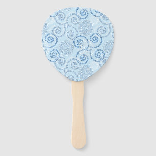 Abanico Paddle Fan-Blue Pearls