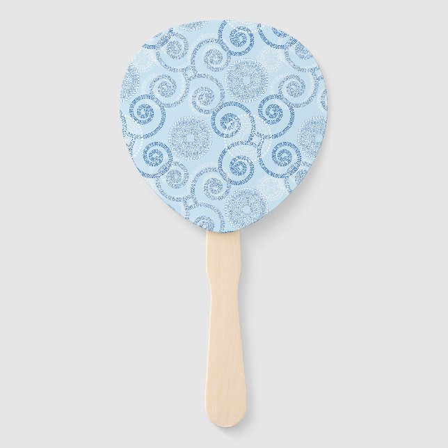 Abanico Paddle Fan-Blue Pearls (Anverso)