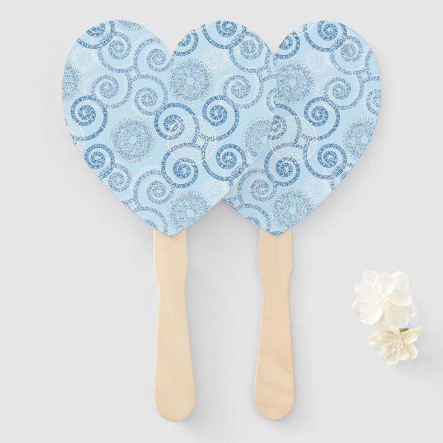Abanico Paddle Fan-Blue Pearls (Anverso y reverso)
