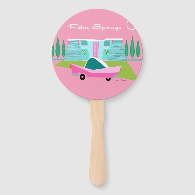 Abanico Palm Springs Retro Pink conjunto de fans (Anverso)