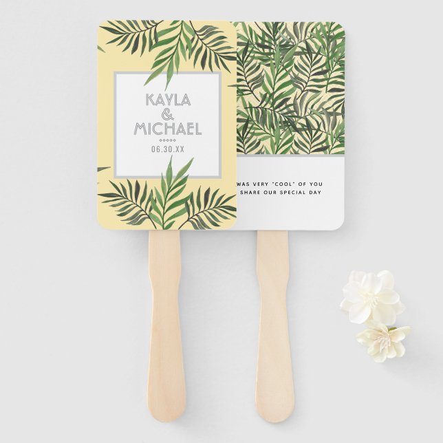 Abanico Palm Springs Wedding Favor (Anverso y reverso)
