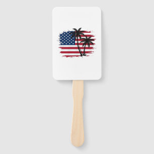 Abanico Palmera Bandera Americana Patriótica Arte Vectoria