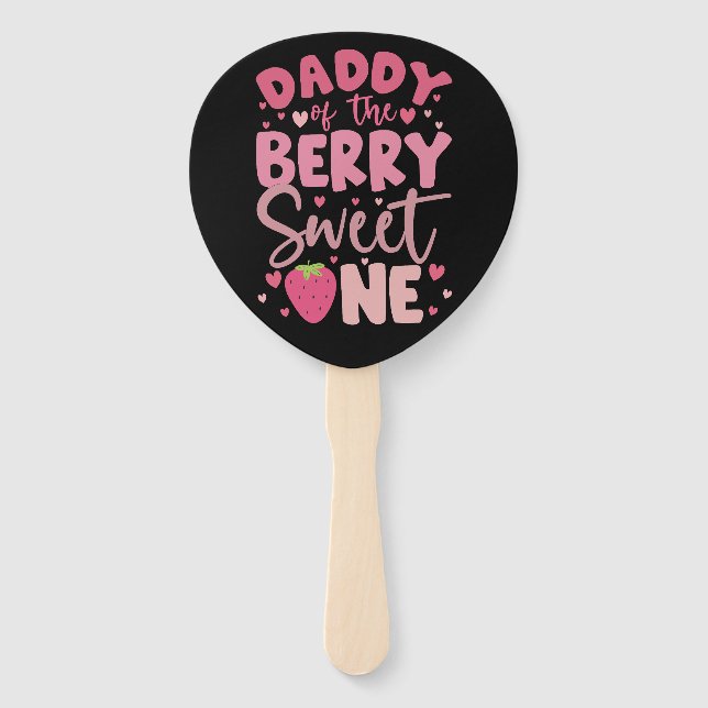 Abanico Papá de la fresa dulce cumpleaños (Anverso)