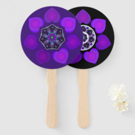 Abanico Paraguas morados y corazones .7