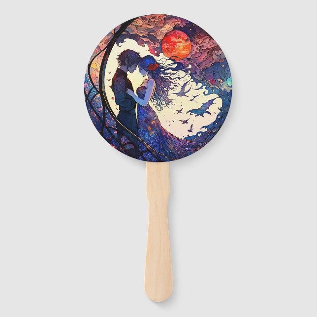 Abanico Pareja Faux Stained Glass Set de Ventiladores (Reverso)