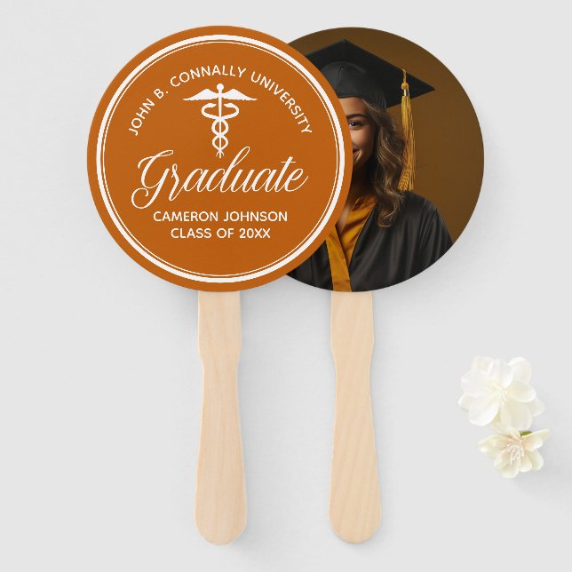 Abanico Partido de Graduación de la Escuela de Medicina Bl (Anverso y reverso)