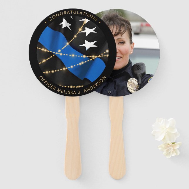 Abanico Partido de Graduación de Oficiales de Policía Líne (Anverso y reverso)
