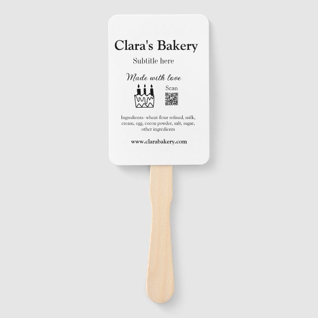 Abanico Pastel de panadería agregar ingredientes hechos co (Anverso)