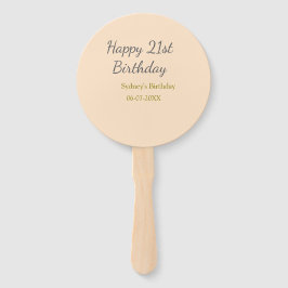 Abanico Pastel orange gray happy 21st birthday name date