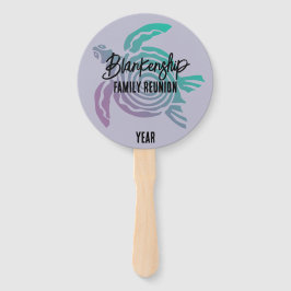 Abanico Pastel Verde Púrpura Tribal Reunion familiar