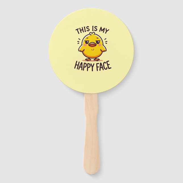 Abanico pato gruñón-esta es mi cara feliz graciosa (Anverso)