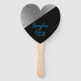 Abanico Patrón de Damasco plateado