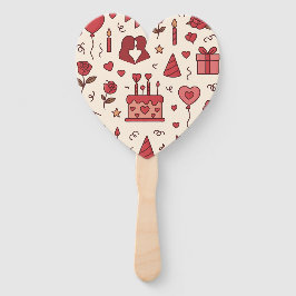Abanico Patrón de Doodle de Celebración Romántica