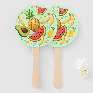 Abanico Patrón de frutas de verano fresco
