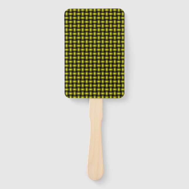 Abanico Patrón de tejido negro amarillo (Anverso)