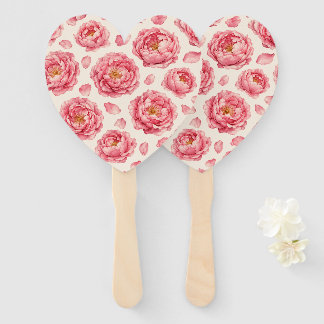 Abanico Patrón floral de peonía rosa