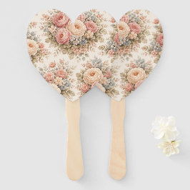 Abanico Patrón floral de rosa vintage | Pastel elegante