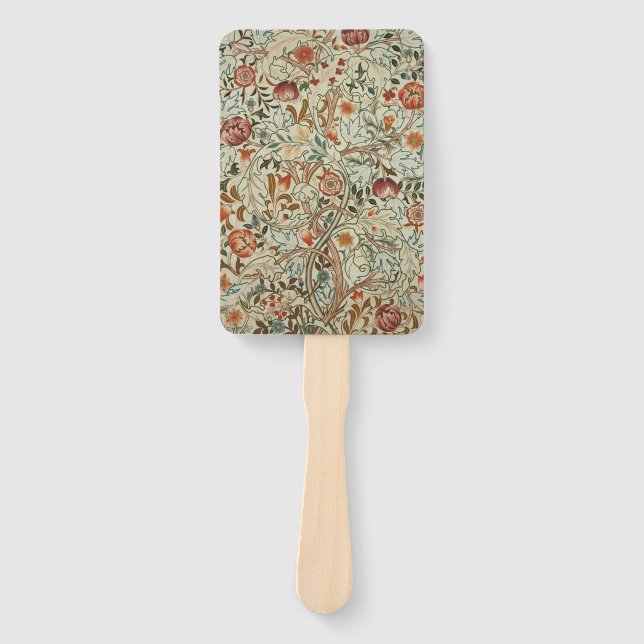 Abanico Patrón floral de William Morris Acanthus Embroider (Anverso)