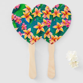 Abanico Patrón hawaiano de flores tropicales