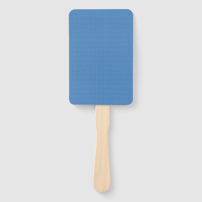 Abanico Patrón negro azul hexagonal (Anverso)