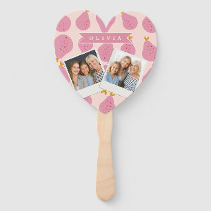Abanico Patrón Personalizado de Pera Rosa Fruta Monada Fem