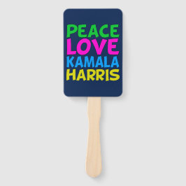 Abanico Peace Love Kamala Harris Cute Blue