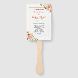 Abanico Peach Florals | Programa de bodas