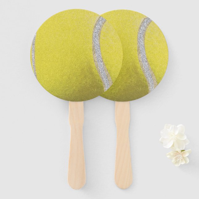 Abanico Pelota de tenis amarilla moderna (Anverso y reverso)