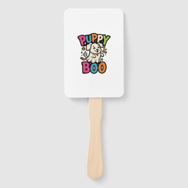 Abanico Perro Cachorro Boo de Halloween (Anverso)