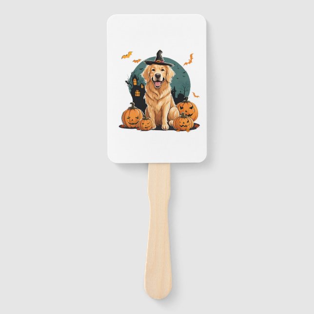 Abanico perro en halloween divertido (Anverso)